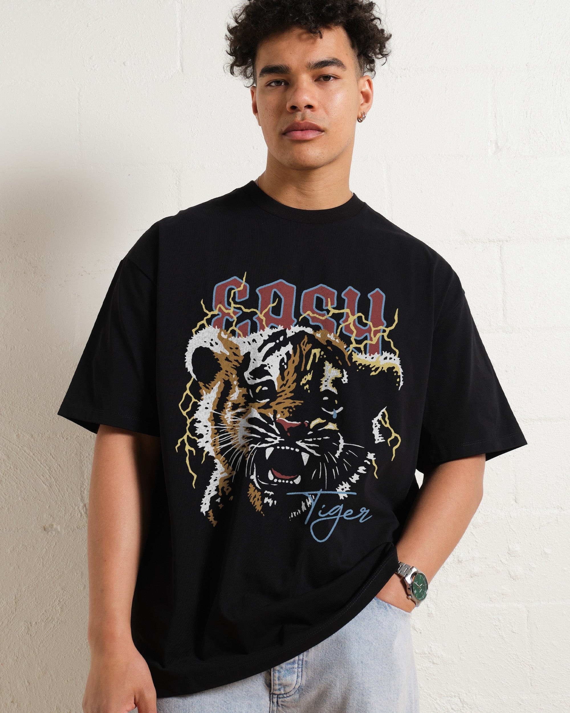 Easy Tiger Oversized Graphic Tee - Unisex 90s Boxy Fit 100% Combed Cotton